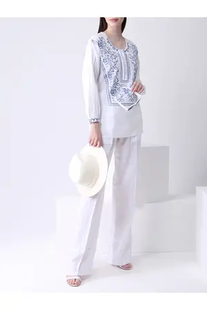 Блуза из рами с вышивкой HIGH