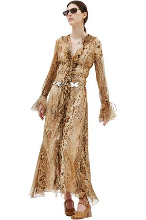 Шелковое платье с анималистичным принтом