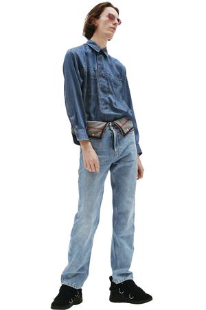 Прямые джинсы с текстильным поясом