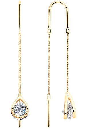 Серьги SOKOLOV из золочёного серебра с фианитами