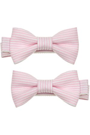 Зажим для волос бантик в полоску светло-розовый, 2 шт Tais детский