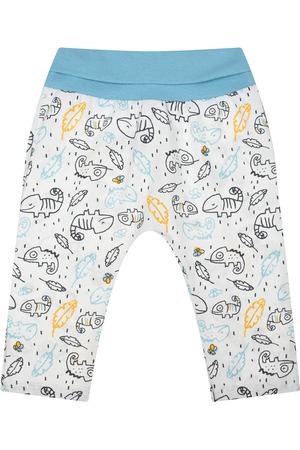 Белые спортивные брюки с принтом "хамелеоны" Sanetta Kidswear