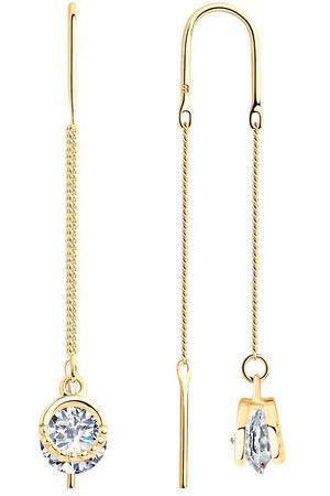 Серьги SOKOLOV из золочёного серебра с фианитами