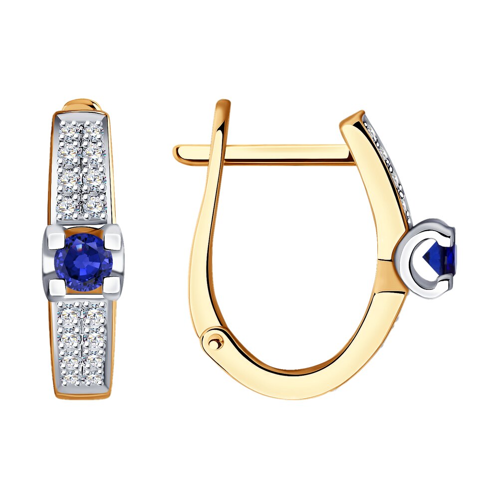 Где купить Серьги SOKOLOV из комбинированного золота с бриллиантами и сапфирами Sokolov 