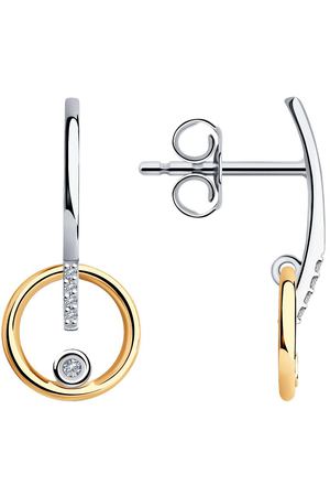 Серьги SOKOLOV из комбинированного золота с бриллиантами