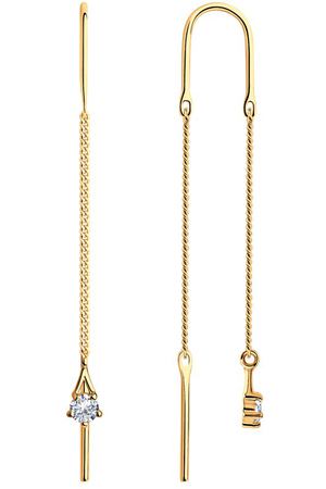 Серьги SOKOLOV из золочёного серебра с фианитами