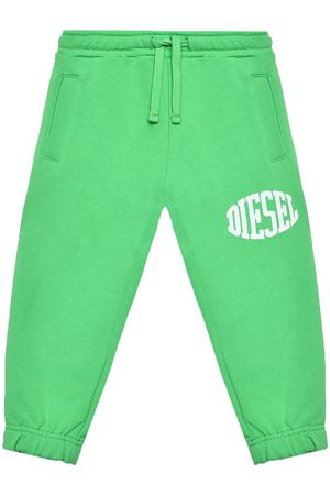 Спортивные брюки с поясом на кулиске, салатовые Diesel