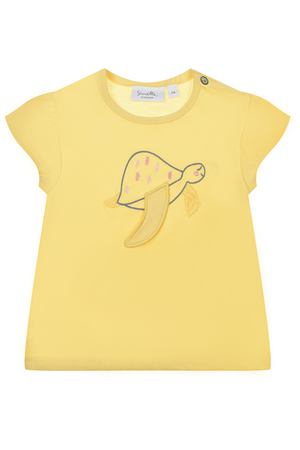 Желтая футболка с принтом "морская черепаха" Sanetta Kidswear