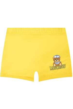Желтые плавки-шорты с принтом "медвежонок" Moschino