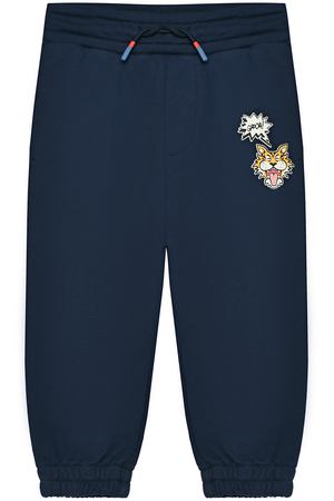 Брюки спортивные с тигром на штанине, темно-синие KENZO
