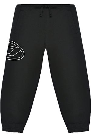 Спортивные брюки с поясом на кулиске, черные Diesel