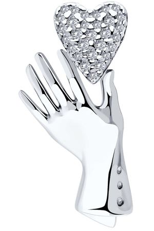 Брошь SOKOLOV из серебра с фианитами