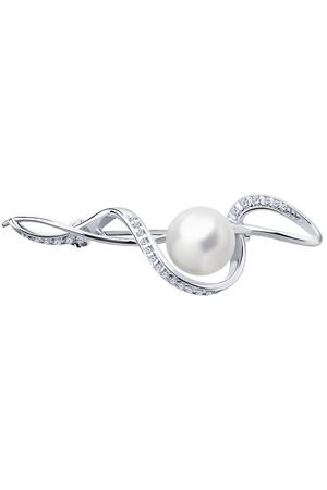Брошь SOKOLOV из серебра с жемчугом и фианитами