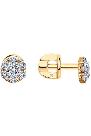 Серьги-пусеты SOKOLOV из золота с фианитами