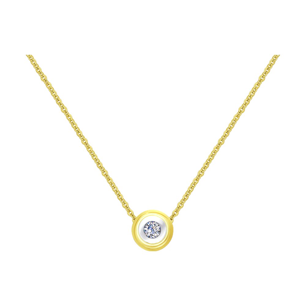 Где купить Колье SOKOLOV из желтого золота с бриллиантом Sokolov 