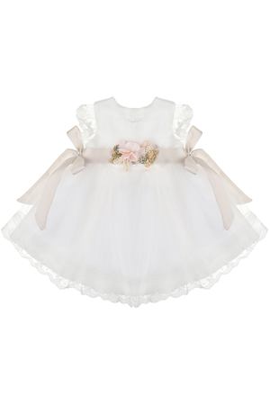 Платье молочного цвета с цветочной аппликацией Amaya