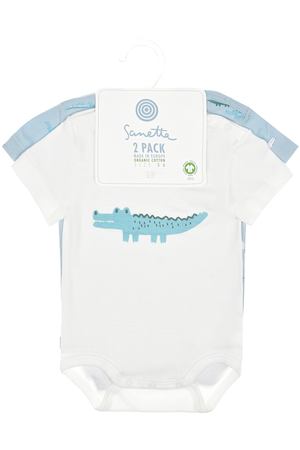 Комплект боди с принтом "крокодилы", 2 шт. Sanetta