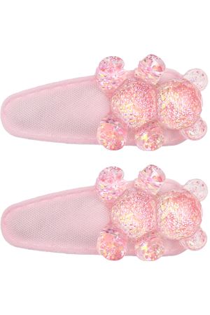 Набор мини-заколок с мишкой розового цвета, 2 шт Rena Chris