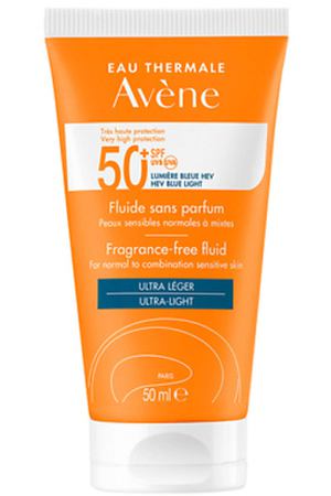 AVENE Солнцезащитный флюид SPF 50+ без отдушек Very High Protection Fragrance-free Fluid