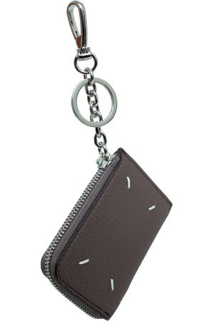 Серый кошелек из кожи