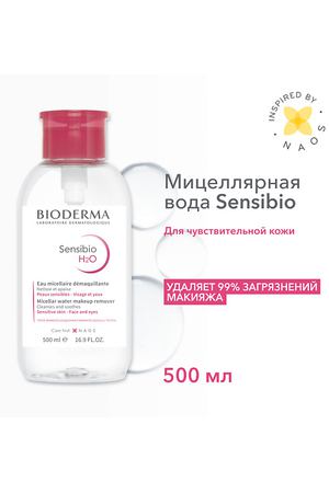 BIODERMA Мицеллярная вода для очищения нормальной и чувствительной кожи лица Sensibio H2O (помпа) 500.0