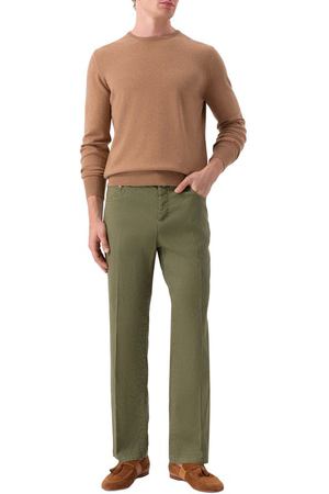 Брюки изо льна и хлопка Kiton
