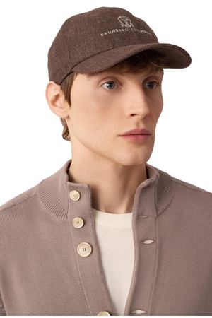 Бейсболка изо льна и шерсти Brunello Cucinelli