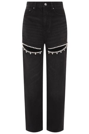 Джинсы с отделкой стразами Area