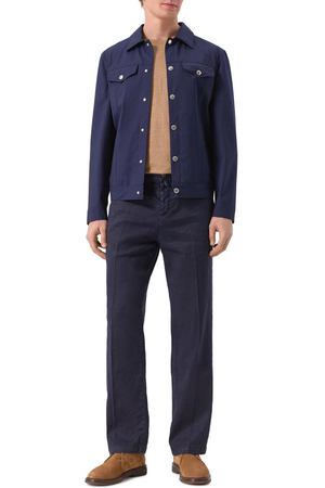 Брюки из хлопка и льна Kiton
