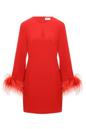 Платье с отделкой перьями P.A.R.O.S.H.