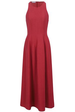 Платье из вискозы и льна Brunello Cucinelli