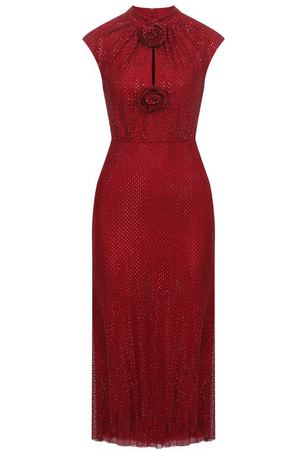 Платье с отделкой стразами self-portrait