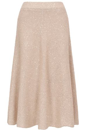 Юбка изо льна и кашемира Brunello Cucinelli