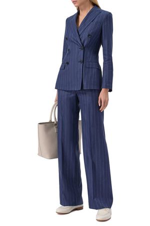 Брюки изо льна и шерсти Kiton