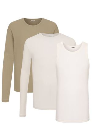 Комплект из двух лонгсливов и майки Jil Sander