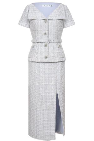 Твидовое платье self-portrait