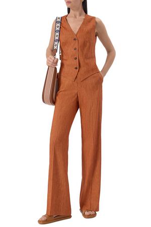 Брюки изо льна и шерсти Kiton