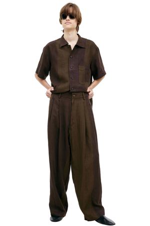 Широкие брюки изо льна