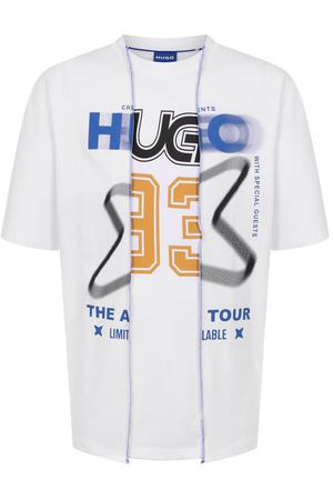 Хлопковая футболка HUGO Blue