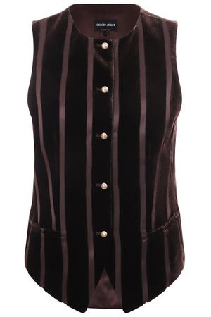Жилет из вискозы и шелка Giorgio Armani
