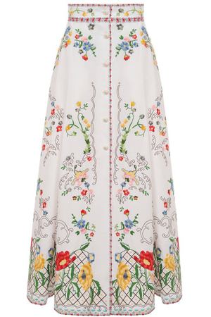 Юбка хлопка и льна Valentino