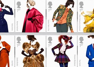  Александр Маккуин и Вивьен Вествуд на почтовых марках