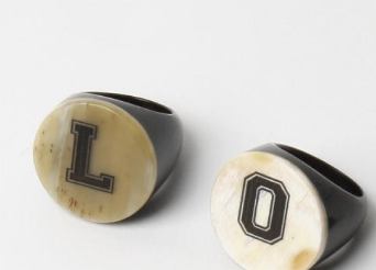  J.W. Anderson. L.O.V.E ring set and HATE ring